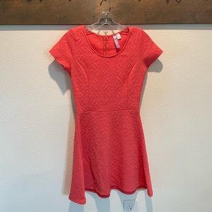 🧡 Francesca’s Classic Orange A-Line Short-Sleeve Dress